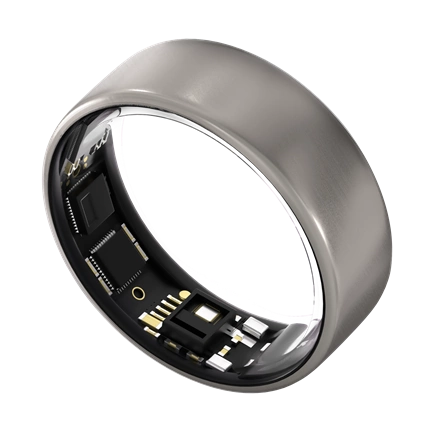 Ultrahuman Ring Air - Smart Ring, Charger, USB Cable / Size-14- Raw_Titanium