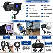 Viltrox WEEYLITE Ninja 300 80W LED stúdió lámpa