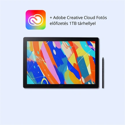 Wacom Cintiq 16 DTK168 + Adobe Creative Cloud Fotós előfizetés 1TB tárhellyel (Promóciós csomag május 31-ig)