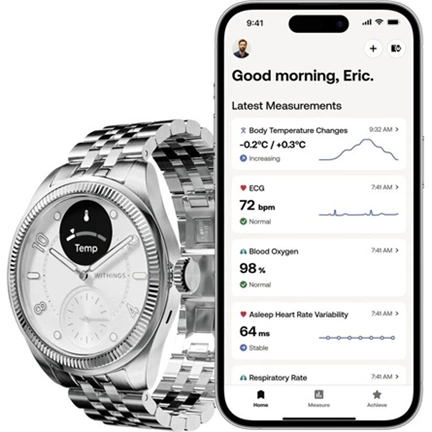 Withings ScanWatch Nova Brilliant 39mm - Titanium Ezüst
