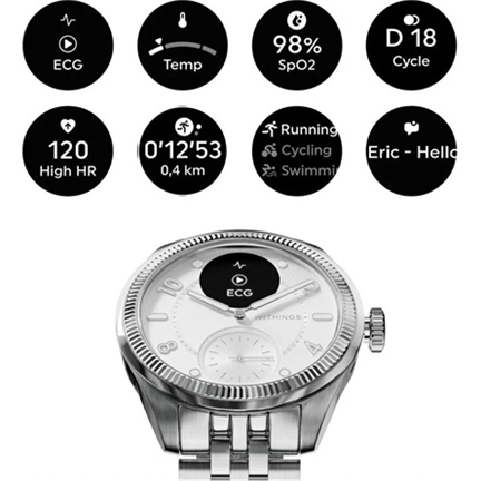 Withings ScanWatch Nova Brilliant 39mm - Titanium Ezüst