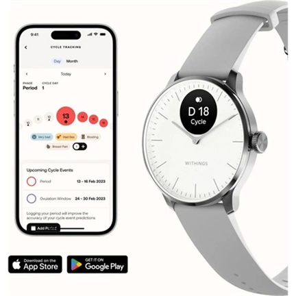 Withings Scanwatch Light / 37mm (Activity, Sleep Tracker / Stainless steel, fkm wristband, sapphire glass) - Fehér Withings Scanwatch Light / 37mm (Activity, Sleep Tracker / Stainless steel, fkm wristband, sapphire glass) - Fehér