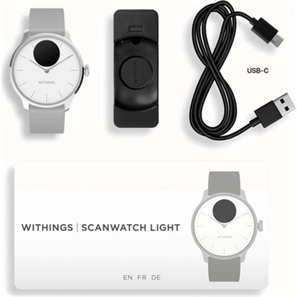 Withings Scanwatch Light / 37mm (Activity, Sleep Tracker / Stainless steel, fkm wristband, sapphire glass) - Fehér Withings Scanwatch Light / 37mm (Activity, Sleep Tracker / Stainless steel, fkm wristband, sapphire glass) - Fehér