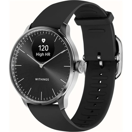Withings Scanwatch Light / 37mm (Activity, Sleep Tracker / Stainless steel, fkm wristband, sapphire glass) - Fekete