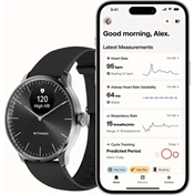 Withings Scanwatch Light / 37mm (Activity, Sleep Tracker / Stainless steel, fkm wristband, sapphire glass) - Fekete