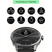 Withings Scanwatch Light / 37mm (Activity, Sleep Tracker / Stainless steel, fkm wristband, sapphire glass) - Fekete