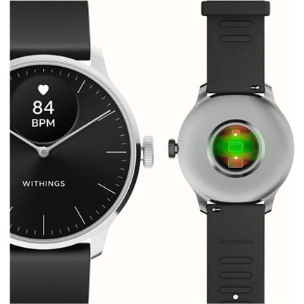 Withings Scanwatch Light / 37mm (Activity, Sleep Tracker / Stainless steel, fkm wristband, sapphire glass) - Fekete