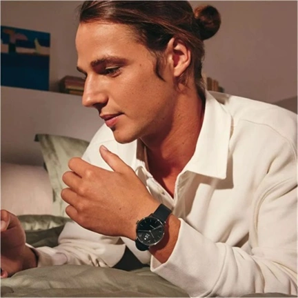 Withings Scanwatch Light / 37mm (Activity, Sleep Tracker / Stainless steel, fkm wristband, sapphire glass) - Fekete