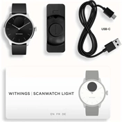 Withings Scanwatch Light / 37mm (Activity, Sleep Tracker / Stainless steel, fkm wristband, sapphire glass) - Fekete