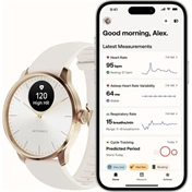 Withings Scanwatch Light / 37mm (Activity, Sleep Tracker / Stainless steel, fkm wristband, sapphire glass) - Sand Withings Scanwatch Light / 37mm (Activity, Sleep Tracker / Stainless steel, fkm wristband, sapphire glass) - Sand
