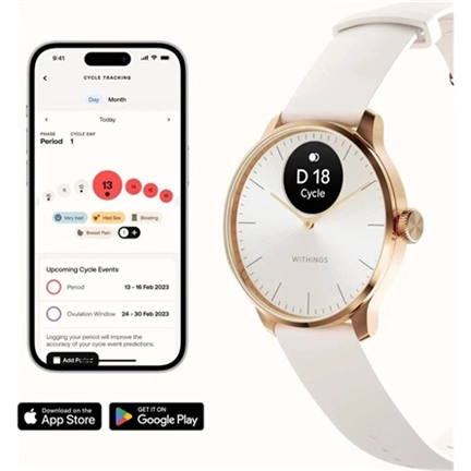 Withings Scanwatch Light / 37mm (Activity, Sleep Tracker / Stainless steel, fkm wristband, sapphire glass) - Sand Withings Scanwatch Light / 37mm (Activity, Sleep Tracker / Stainless steel, fkm wristband, sapphire glass) - Sand