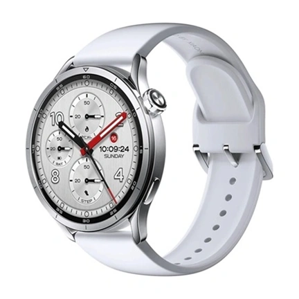 Xiaomi Watch S5 46mm okosóra - ezüst, fehér fluorgumi szíj