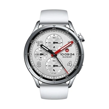 Xiaomi Watch S5 46mm okosóra - ezüst, fehér fluorgumi szíj