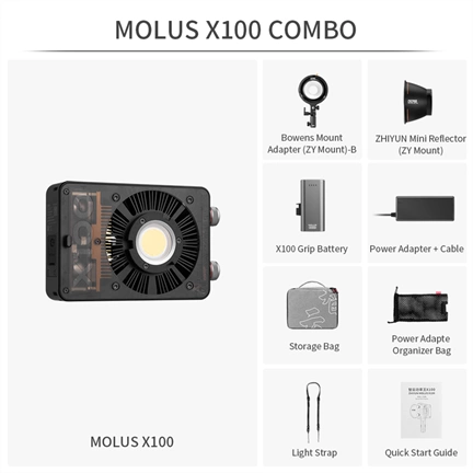 ZHIYUN LED MOLUS X100 COB LIGHT COMBO