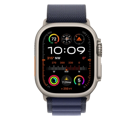 Apple 49 mm-es tengerészkék Alpesi pánt – S – natúr titán