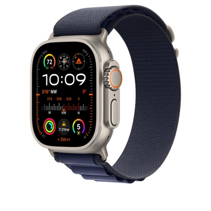Apple 49 mm-es tengerészkék Alpesi pánt – S – natúr titán