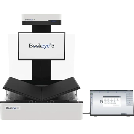 Bookeye 5 V1A, A1+ könyvszkenner, motorized glasplate, 600dpi, book cradle 20cm, 27" + 21" monitor, SP12M