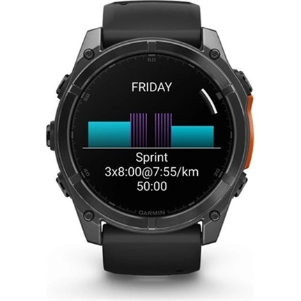 Garmin 010-02905-00 fenix 8 AMOLED (51mm) szilikon pántos fekete okosóra