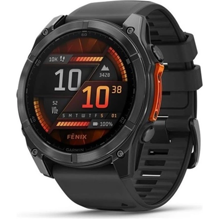 Garmin 010-02905-00 fenix 8 AMOLED (51mm) szilikon pántos fekete okosóra