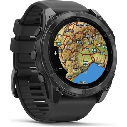 Garmin 010-02905-00 fenix 8 AMOLED (51mm) szilikon pántos fekete okosóra