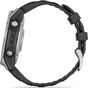 Garmin 010-03025-00 fenix E AMOLED (47mm) fekete szilikon pántos ezüst okosóra