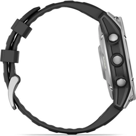 Garmin 010-03025-00 fenix E AMOLED (47mm) fekete szilikon pántos ezüst okosóra